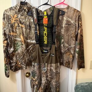 Spider Bib Overalls Men's Realtree Camo Hunting Bib - Brown/Green